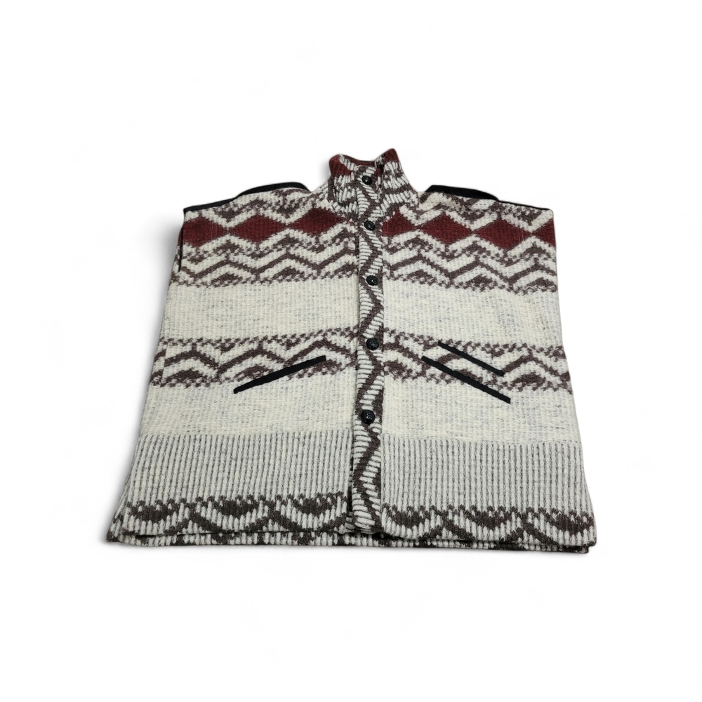 Diesel Females Wool Blend Aztec Knit Sleeveless Cardigan Vest.